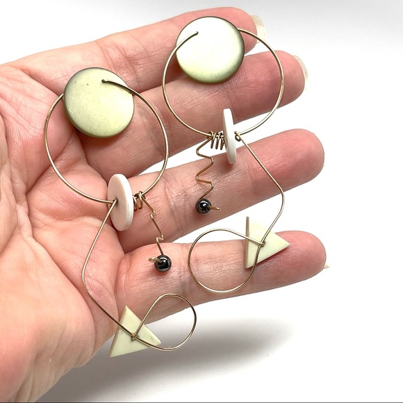 Vintage Mobile Style Modernist Geometric Earrings - Picture 11 of 14